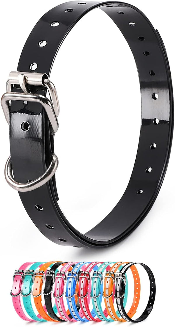 Waterproof Dog Collar Replacement Strap, Easy Clean Odorless with Metal Buckle, 3/4 Inch Adjustable Size