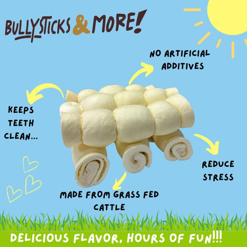 (10-12" 3 Count) BULLYSTICKS & MORE Beef Cheek Rolls for Dogs Extra Thick - - Beef Cheek Bones for Dogs - Dog Parents