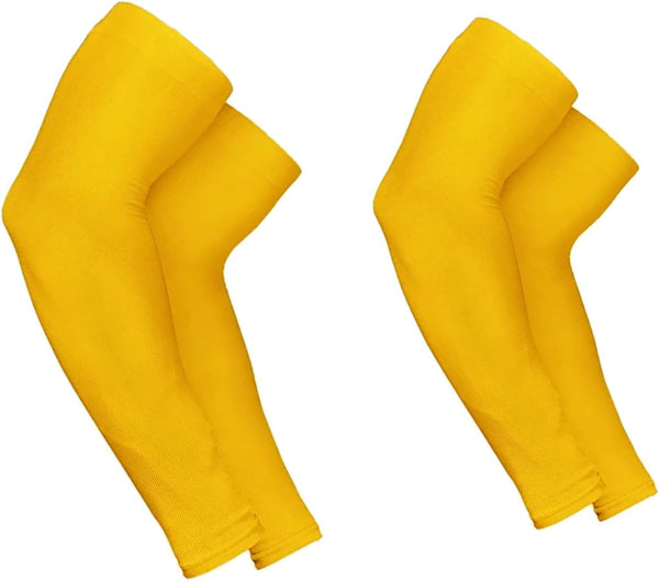 KUHNMARVIN 2 Pairs Arm Sleeves, Compression UV Protection Cooling Sun Sleeves, Tattoo Cover Up for Basketball Football