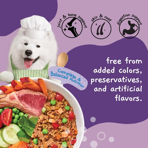 MOOCHIE Home Cooked Superfood Natural Wet Dog Food Recipe - Joint & Bone - Lamb, Sweet Potato & Spinach - 9 oz x 6