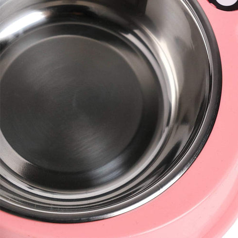 Skrtuan Stainless Steel Pet Bowls - Double Food & Water Bowls for Dogs, Cats, Non-Slip Feeder