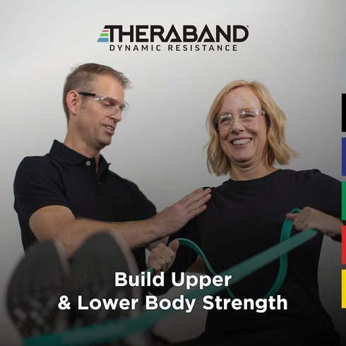 THERABAND High Resistance Bands - Set of 2 Elastic Super Bands for Flexibility & Workouts