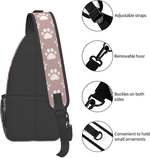 Stylish Sling Bag for Women Men, Casual Backpack Crossbody Chest Shoulder Bag for Gym Sports Travel Hiking
