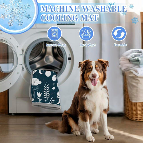 imiBBWQu Summer 27" 22" Cooling Pad Easter Patterns Dog Bad Mat Washable Cooling Pad for Dogs Pet Water Bed Mat
