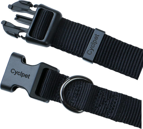 Classic Nylon Webbing Adjustable Dog Collars,Soft and Smooth Traditional 3/4 Inch Wide Dog Collars with Quick Release Buckle for Medium Dogs. (Medium, Black)