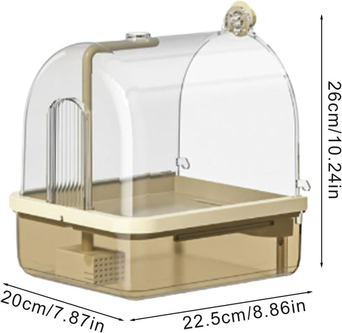 Generic Settings Indoor Bird Cage Bath, Stand Bathtub Perch, Automatic Shower Mode Bird Bath with Chew Proof Material