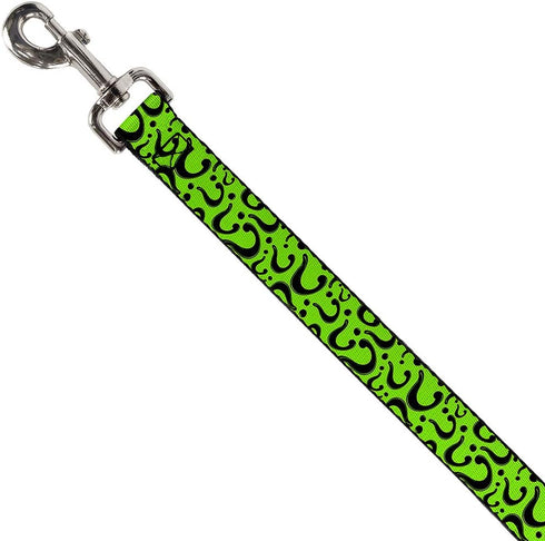 Buckle-Down Pet Leash - Question Mark Scattered Lime Green/Black - 4 Feet Long - 1.5" Wide