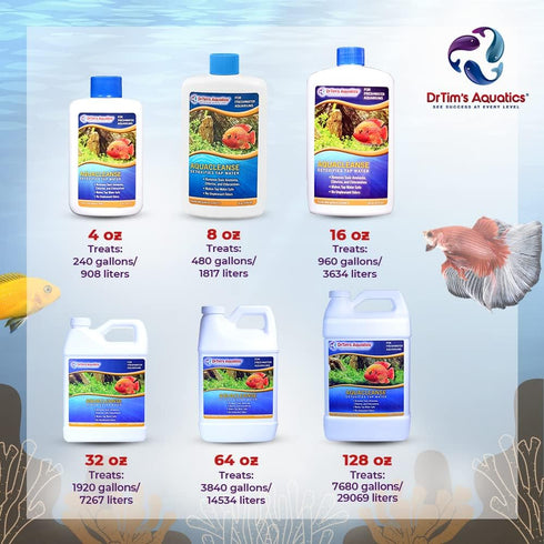 DrTim’s Aquatics AquaCleanse - 32 oz. Tap Water Detoxifier for Freshwater Aquariums - Dechlorinator & Ammonia Remover