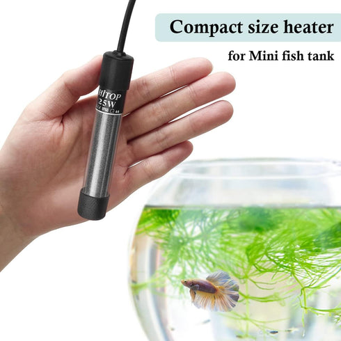 HITOP Mini Submersible Aquarium Heater, 25W 50W 100W 200W 300W for Fish Tank 1-70 Gallon