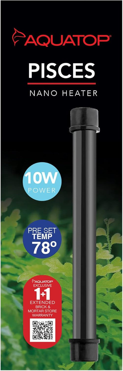 Aquatop 10W Pisces Nano Heater, Fully Submersible for Nano Fish Tanks Up to 3 Gallons