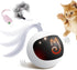 Migipaws Interactive Cat Ball Toy Set, Automatic Rolling Chase Ball with Fluffy Tail, Rechargeable (White)