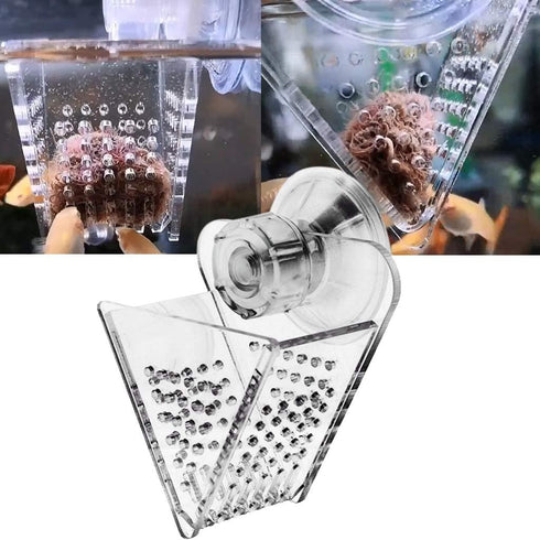 Tmboryuu Aquarium Acrylic Feeding Cup Clear Leeches Trap Plant Cups Shrimp Live Red Worm Fish Feeder for Aquariums