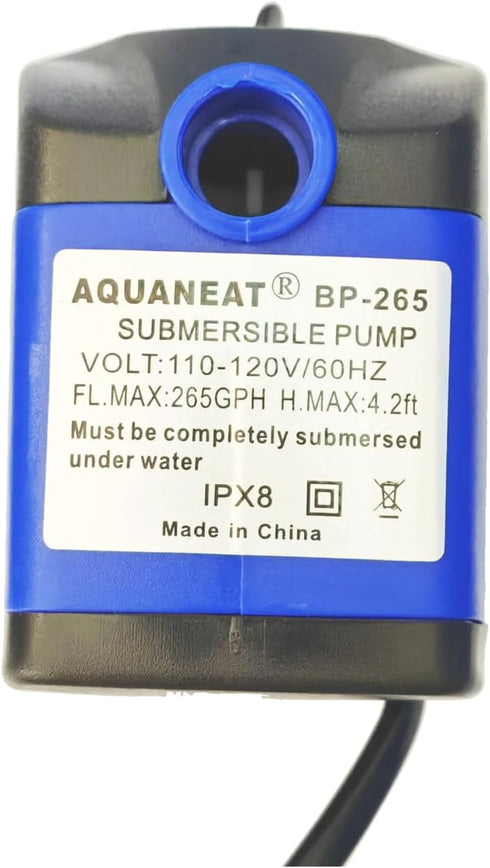 AQUANEAT Fountain Pump, 265 GPH Submersible Water Pump with 3.3 ft Tubing for Aquarium and Hydroponics
