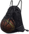 STAY GENT Drawstring Basketball Backpack for Boys - Foldable Soccer Gym Bag with Detachable Ball Mesh Bag