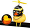 wonuu Yellow Rubber Duck Toy Car Ornaments, Squeeze Duck Dashboard Decorations with Propeller Helmet for Bicycle Horns