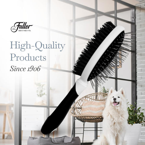 Fuller Brush 2-in-1 Double-Sided Pet Brush, Flexible Cushion with Steel Pins and Nylon Bristles for Grooming