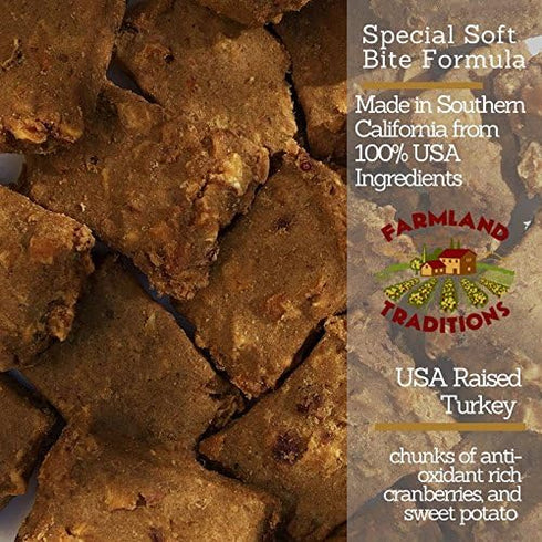 Farmland Traditions USA Made Turkey, Sweet Potato, Cranberry Soft Jerky Bite Dog Treats, 3 lbs