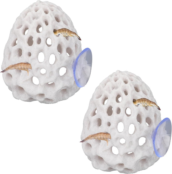 Penitue 2pcs Shrimp Hides for Aquarium, Multi-Hole Shrimp Dome Hide House with Suction
