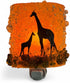 Reborn Glass Giraffes Mom Baby Serengeti Sunset Safari Fused Recycled Glass Art Night Light