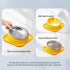 Tilted Cat Feeding Bowls, Whisker Friendly Raised Bowls for Indoor Cats, 3 in 1 Combined Design (Yellow)
