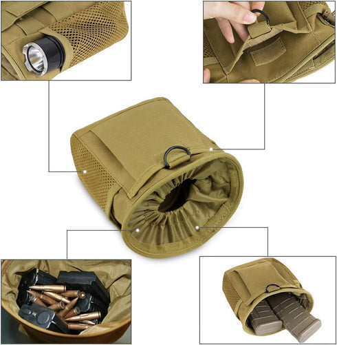 LIVANS Tactical Molle Dump Pouch - Magazine Recovery Pouch, Adjustable Military Holster Bag for Airsoft Paintball