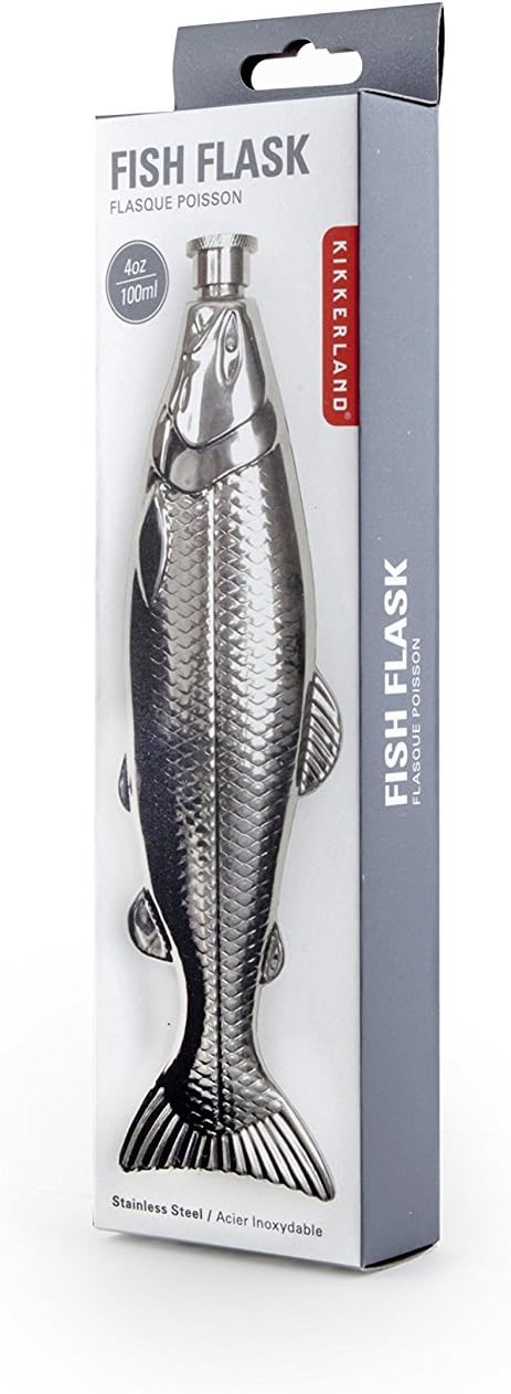 Kikkerland Fish Flask - Stainless Steel