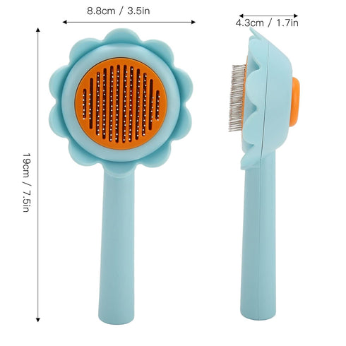 Pet Slicker Brush for Dogs, Cats, Rabbits, Self Cleaning Massage Grooming Brush for Shedding