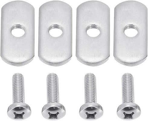 VTurboWay 4 Pcs 316 SS Kayak Rail/Track Screws, Track Nuts w' 4 pcs M6 Short Screws, Mounting Replacement Kit for Kayaks Rails