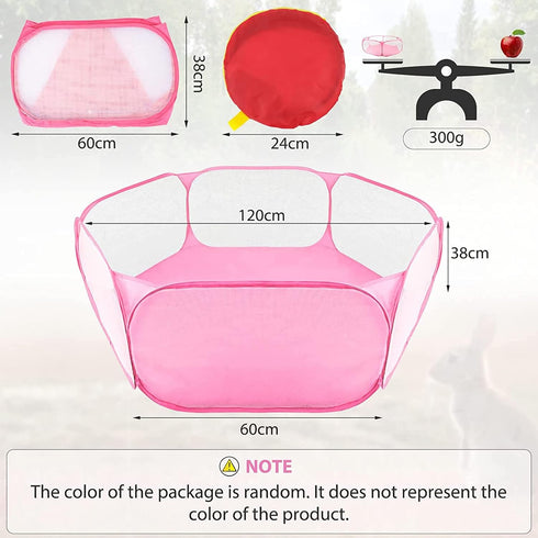 RYPET Guinea Pig Playpen, Breathable Transparent Pet Exercise Fence, Portable for Indoor/Outdoor
