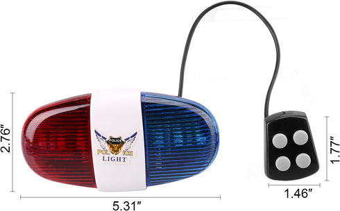 Kids Bike Police Sound Light - Oumers Electronic Horn Bike LED Light, Christmas Birthday Gift (Batteries Not Included)