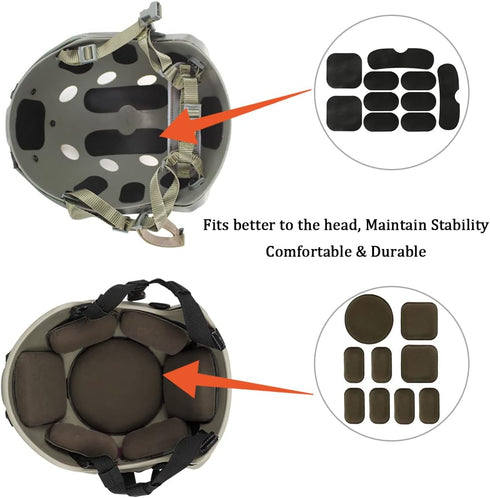 Universal Airsoft Helmet Pads, Tactical Replacement Foam Padding Kits for Bicycle Accessories