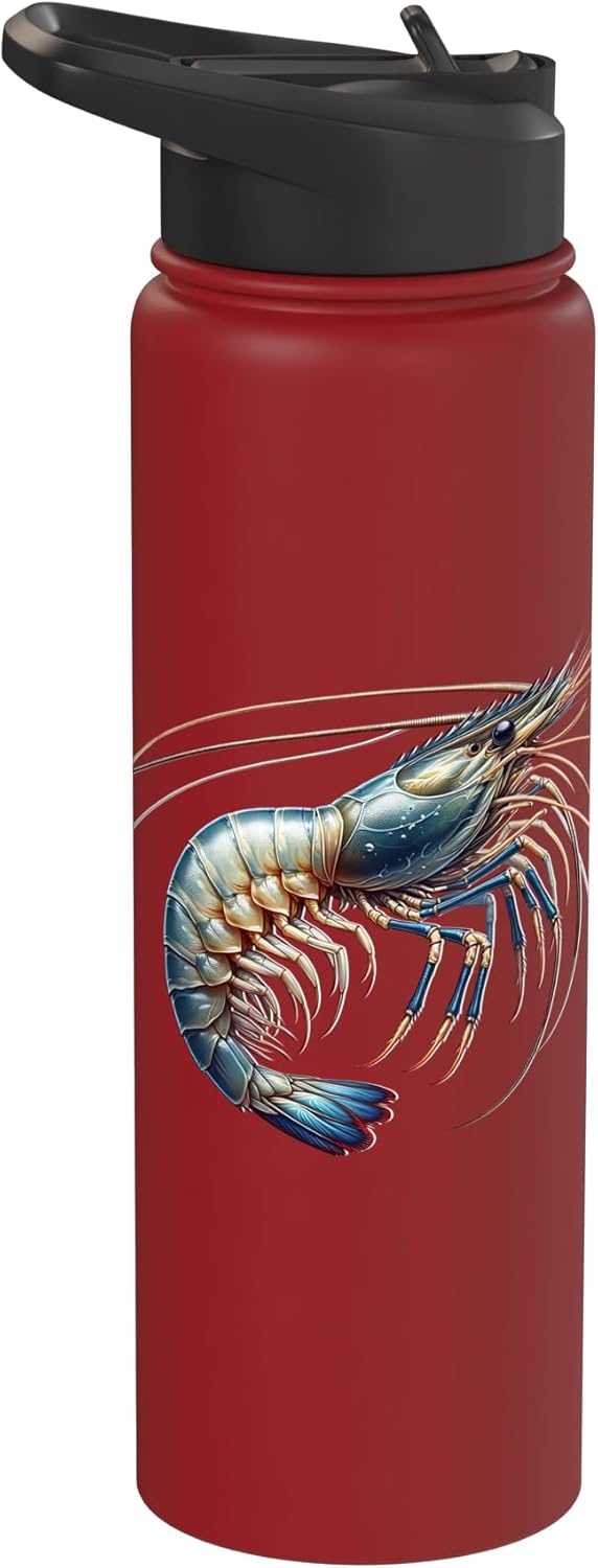 Shrimp Men Women Shrimp Design Stainless Steel Insulated Water Bottle
