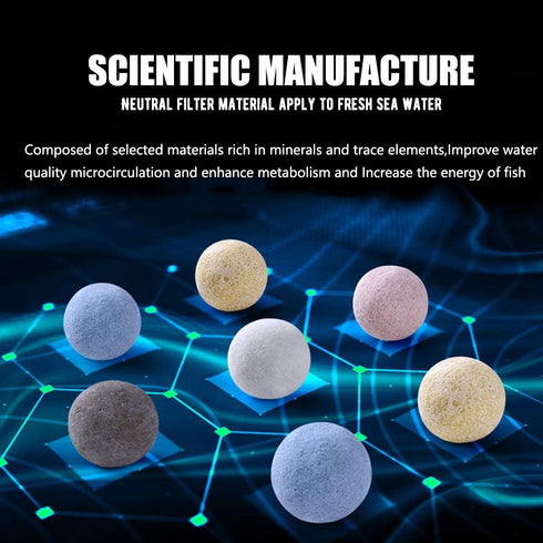 Aquarium Filter Media Ceramic Bio Balls, Bio Filter Media Bio Ceramic Rings for Marine and Freshwater Fish Tank