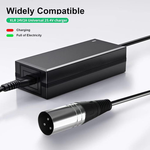 nvmw 24V 2A 3-pin Electric Scooter Battery Charger, Suitable for Go Go Elite Traveler, Pride Mobility, Jazzy Electric