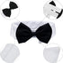 2 Pieces Pets Dog Cat Bowtie Tie Sunglasses, Adjustable Formal Necktie Collar for Cats Small Dogs (Black White)