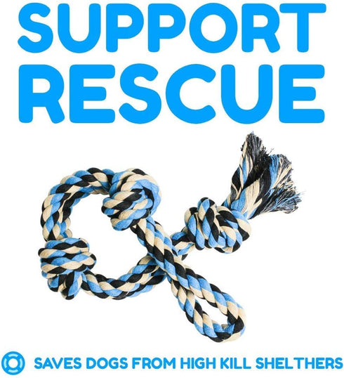 XL Dog Rope Toy for Aggressive Chewers - Nearly Indestructible, Durable Dog Toys for Large Dogs, Blue