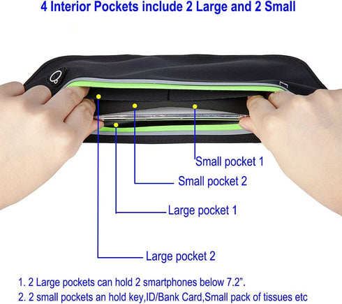 Running Belt Slim Fanny Pack - Waterproof Workout Exercise Phone Waist Pack for Women Men, Gym