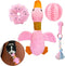Large Goose Puppy Toys, Squeaky Crinkle Duck Dog Chew Toys for Small Medium Breeds, Puppy Teething Toys, Pink (4 Pack)
