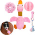 Large Goose Puppy Toys, Squeaky Crinkle Duck Dog Chew Toys for Small Medium Breeds, Puppy Teething Toys, Pink (4 Pack)