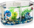 1PC Mini Clear Acrylic Fish Tank, Small Betta Fish Bowl for Decorative Goldfish Tank