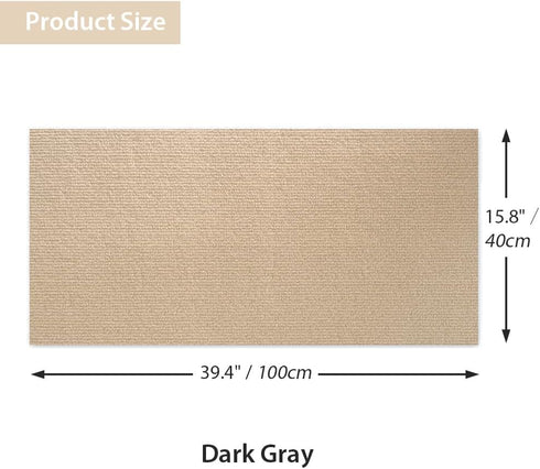 NATUYA Cat Scratcher Mat, 39.4"x15.8", Trimmable Cat Carpet Replacement for Cat Tree Shelves, Khaki