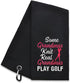 Hafhue Real Embroidered Golf Towel, Grandma Golf Accessories, Golf Gift for Women, Birthday for Grandma Golfer