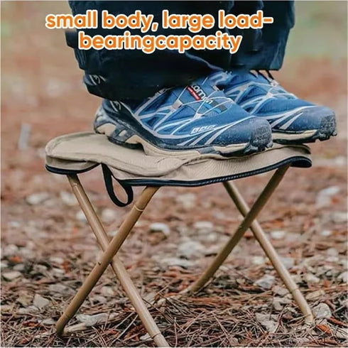 Qiyraexy Backpack Foldable Stool, Mini Outdoor Camping Stool, Portable Collapsible Chair with Carry Bag for Fishing
