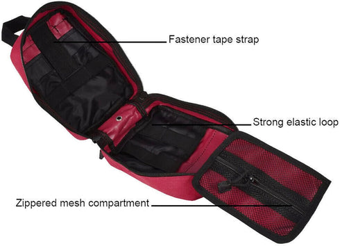 First Aid Kit Survival Backpack, Emergency Trauma Kit Organizer, Military Grade Rip-Away Molle Pouch for Camping