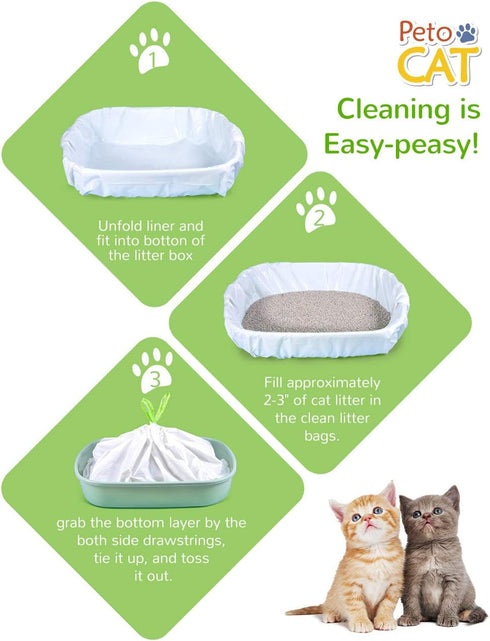 34 Count Supplies(36" 19") Litter Box Liners, Jumbo Cat Litter Pan liners, Drawstring Litter Liner Bags For Litter Box