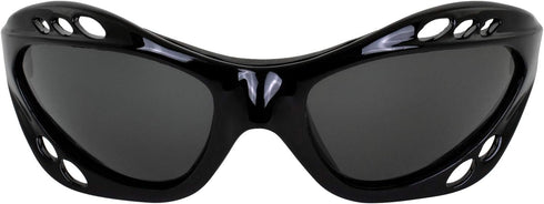 Hurricane Eyewear Category 4 Polarized Jet Ski Goggles - 2 Pairs Black Padded Frames with Smoke & Blue Mirror Lenses