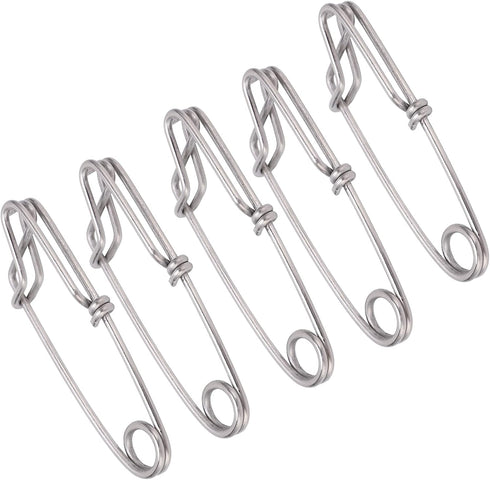Set, 5pcs Longline Snap Clip Stainless Steel Tuna Clips for Ocean Fishing - Strong Tension, Durable Material, Ideal
