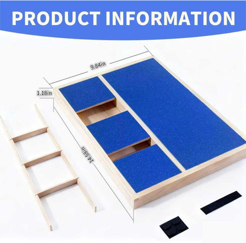 Dog Nail Scratch Pad with Treat Box, Solid Wood Nail Filing Board That Trims Nails Naturally Without Clippers for Dogs