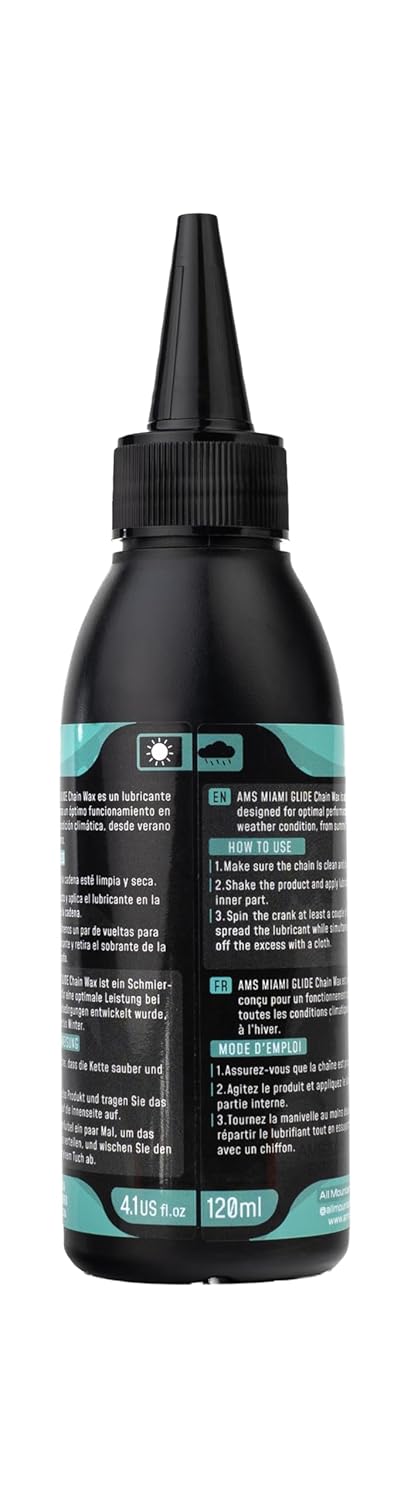 120ml All Mountain Style Bike Chain Wax Lubricant Long-Lasting, Clean & Smooth Drip Wax Lube for MTB, Road, Gravel