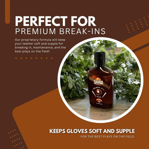Softball Glove Oil - Softens and Hydrates Baseball Gloves and Mitts, Great for Breaking in New Equipment (8.0 oz)